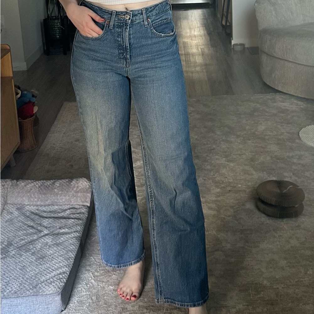 Classic Blue Women's Wide Leg Jeans